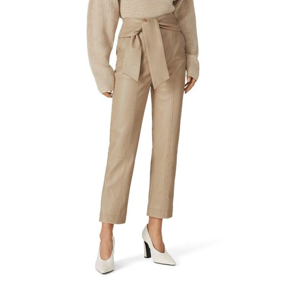 Jonathan Simkhai Tessa Tan Faux Leather High Rise Pants Women's Size 6